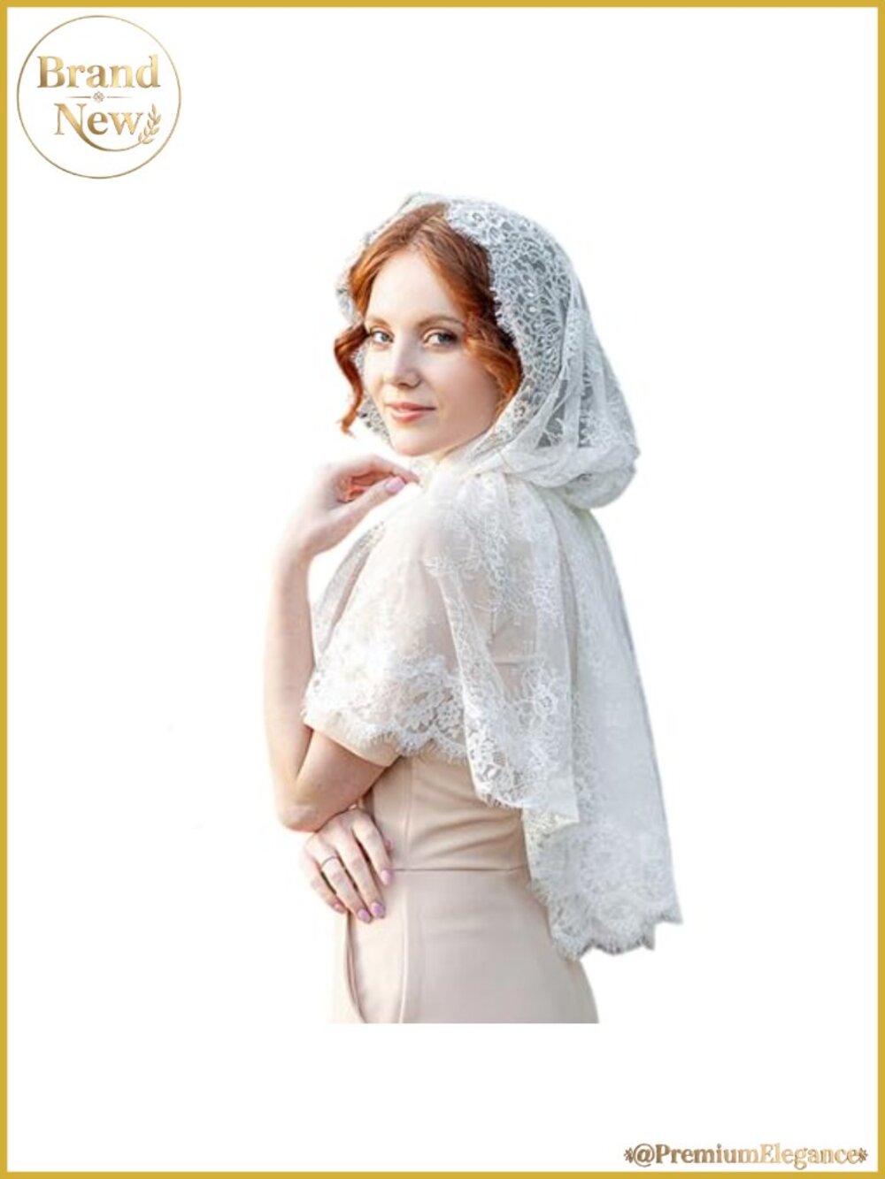 Cathedral Bridal Veil, Infinity Chapel Lace Mantilla, Church Communion Head